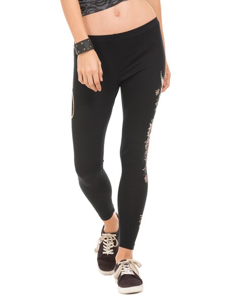 Buy Ed Hardy women allover pull on leggings black Online | Brands For Less