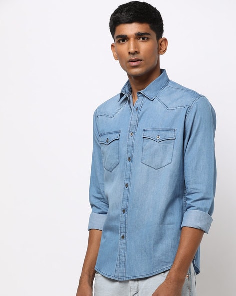 Buy Blue Shirts for Men by DNMX Online 