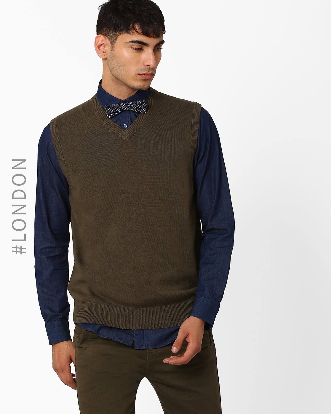 marks and spencer mens sleeveless jumpers