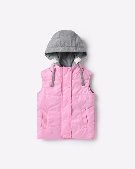 pink sleeveless hoodie