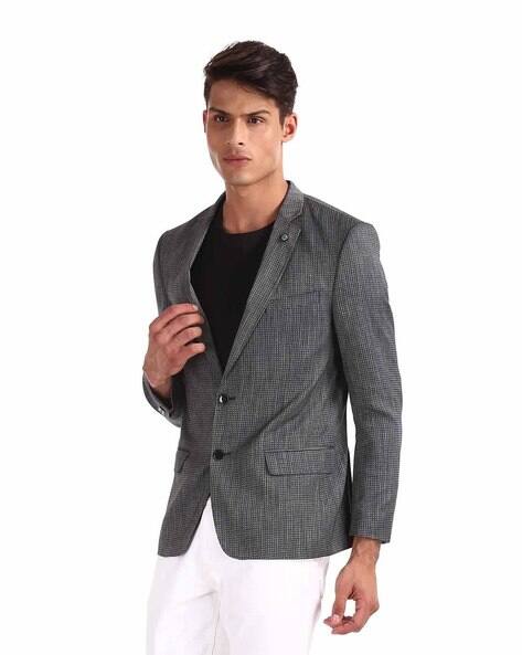 textured grey blazer