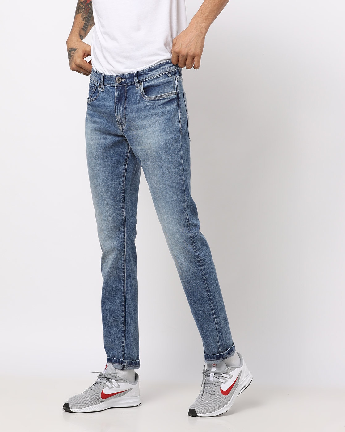 Buy Blue Jeans For Men By Dnmx Online Ajio Com