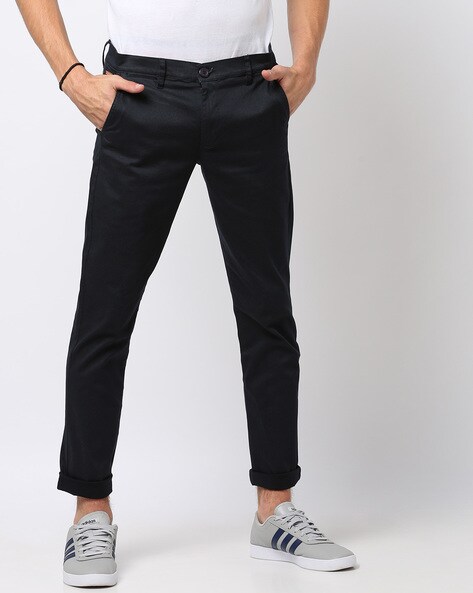 Buy Navy Blue Trousers & Pants for Men by The Indian Garage Co Online