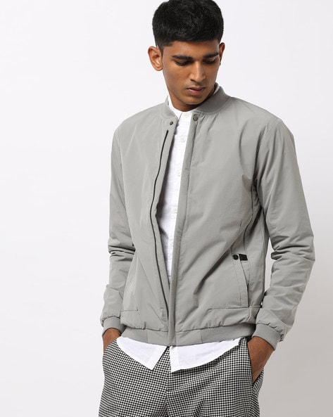 dark grey bomber jacket mens