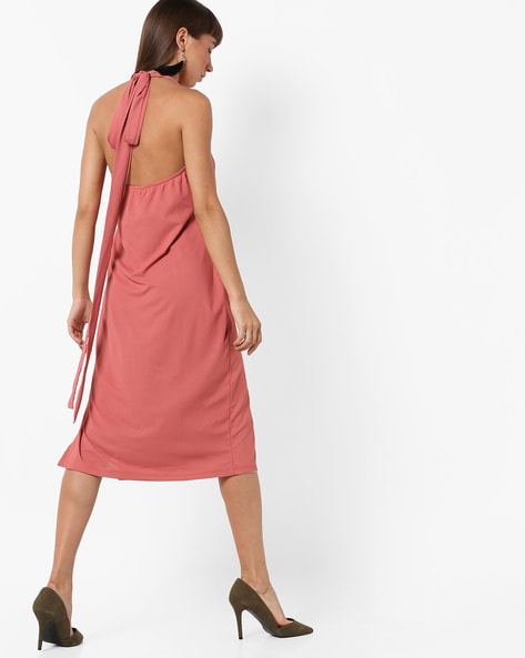 peach halter dress