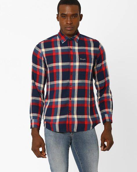 Buy Blue Shirts for Men by WRANGLER 