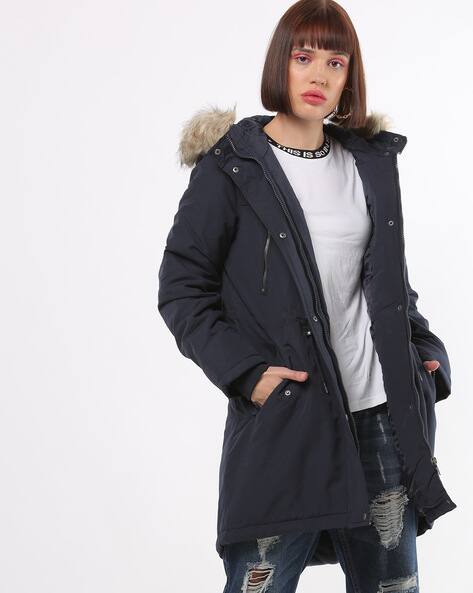 vero moda parka with faux fur hood