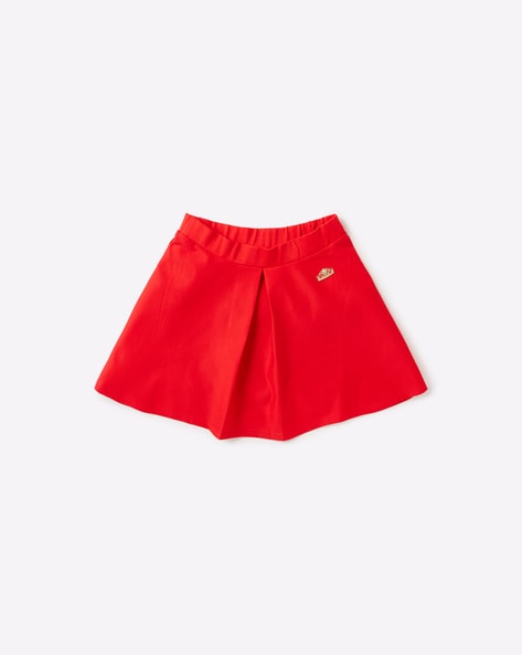 Peppermint Mid-Rise Skirt with Inverted Pleat