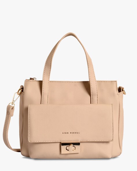 lino perros beige handbag