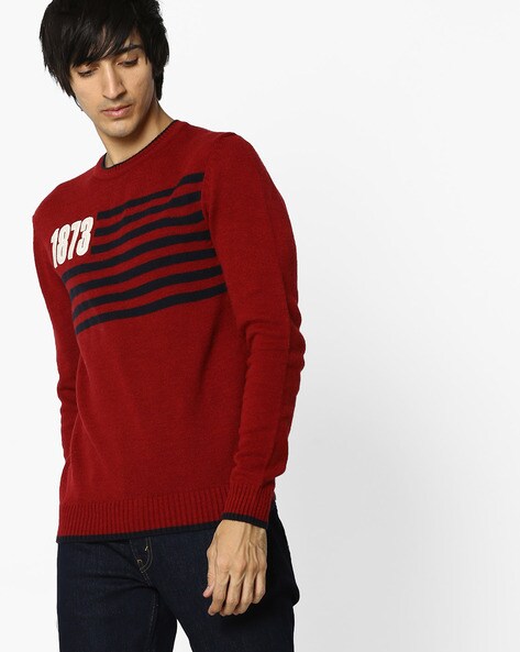 levi's red white blue sweater