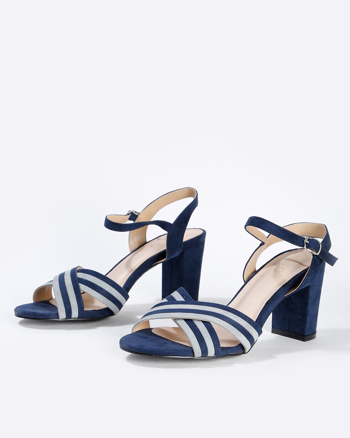 navy blue strappy heels