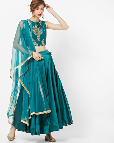 crop top dress with dupatta