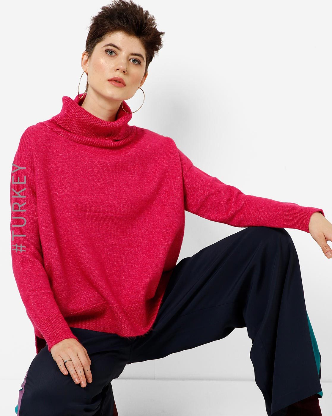 Fuchsia clearance turtleneck sweater