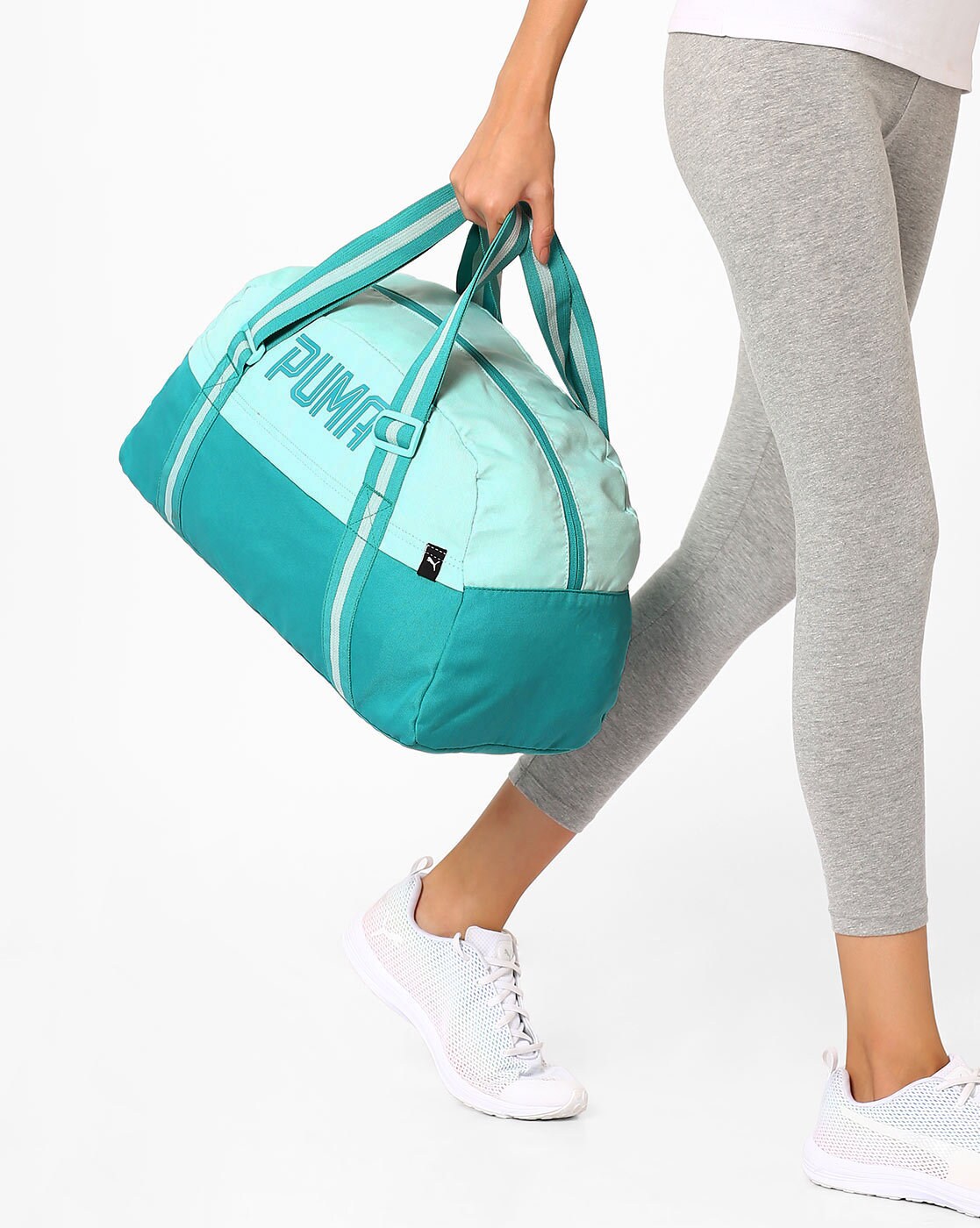 light blue gym bag