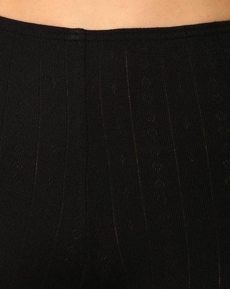 Marks & Spencer Women Black Solid Knitted Thermal Leggings