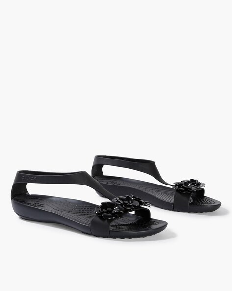 crocs black flats