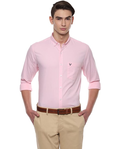 Get Pink Striped Linen Full Sleeves Shirt at ₹ 2800 | LBB Shop