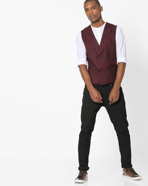 Double breasted hotsell burgundy waistcoat