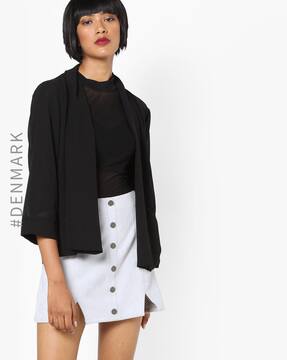 blazer with sheer sleeves