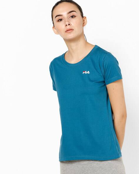 Crew-Neck T-shirt With Signature Branding By FILA ( Green )