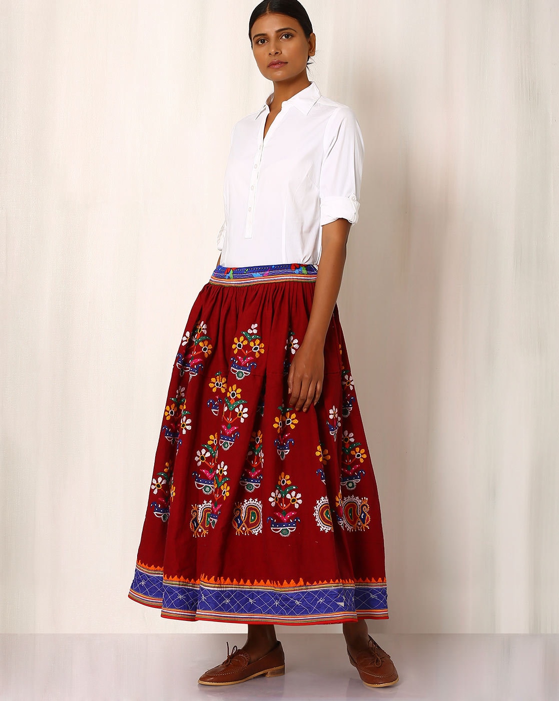 Buy Maroon Skirts Ghagras for Women by Indie Picks Online Ajio