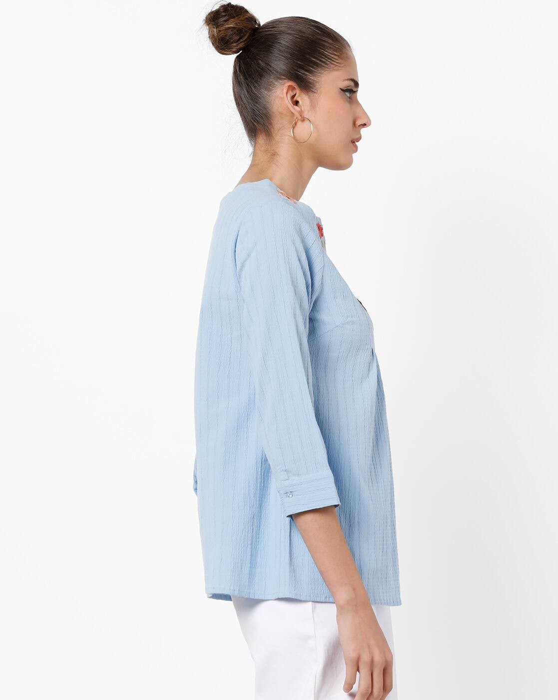 Buy Blue Shirts, Tops & Tunic for Women by AJIO Online | Ajio.com