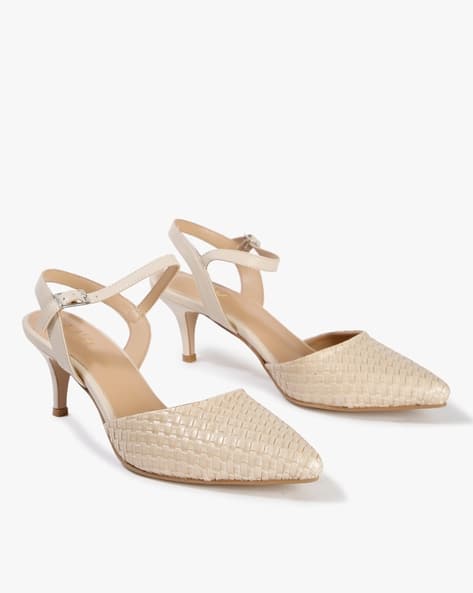 cream kitten heel shoes