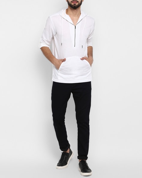 Mufti white cheap hooded shirt