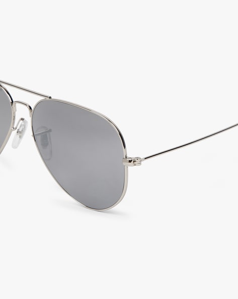 Silver Mirrored Aviator Sunglasses | PrettyLittleThing AUS