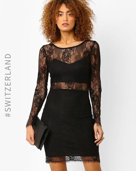 chinese dress ladies Asymmetrical Lace Dress – TALLY WEiJL Lebanon