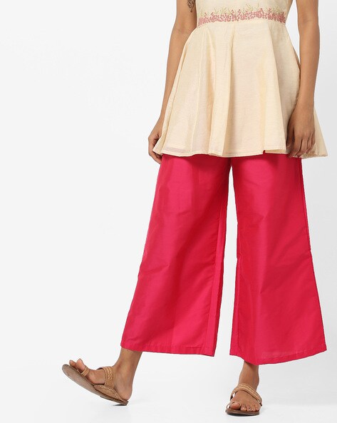 Cropped Palazzo Pants with Drawstring Price in India