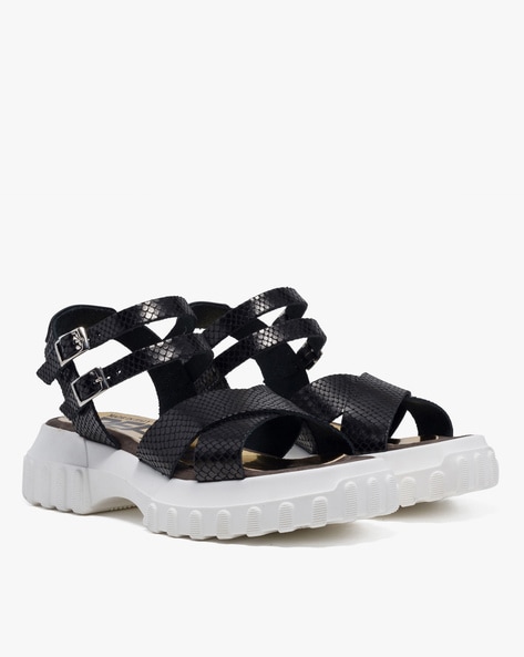 Leopard criss cross sandals hot sale