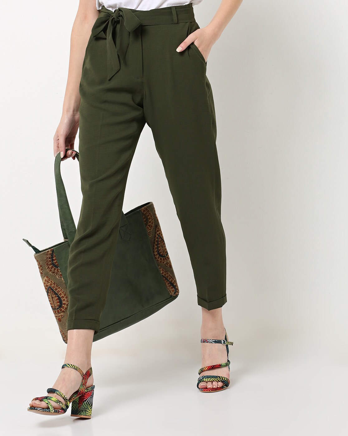 Buy Olive Trousers  Pants for Women by PROJECT EVE Online  Ajiocom