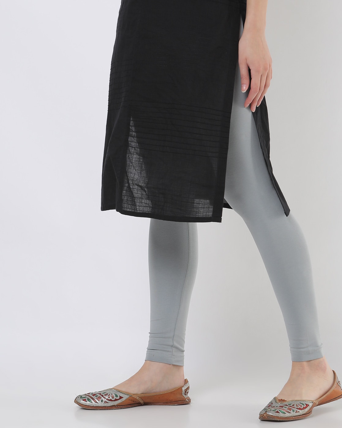 Buy De Moza Women Grey Colorblock Cotton Active Wear Leggings - M Online at  Best Prices in India - JioMart.