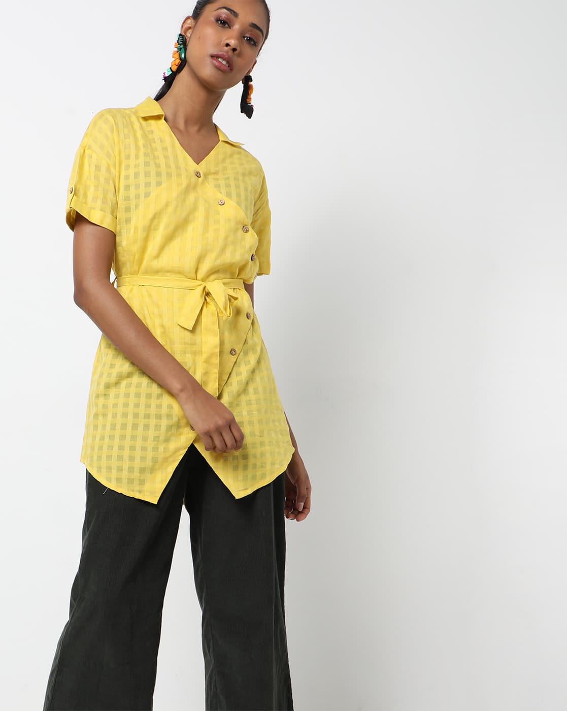 yellow tunic top