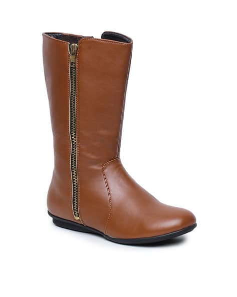 tan mid calf length boots