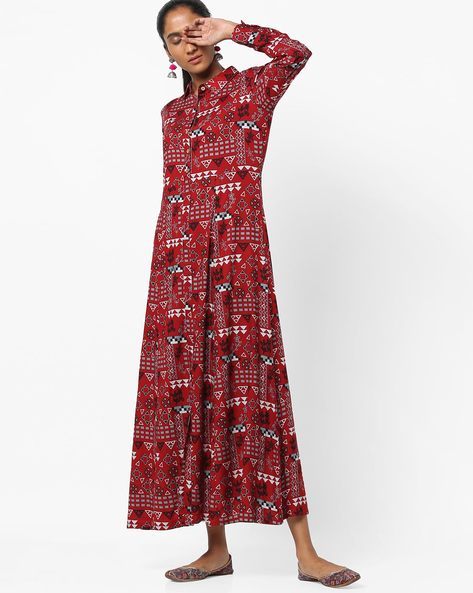 global desi red maxi dress