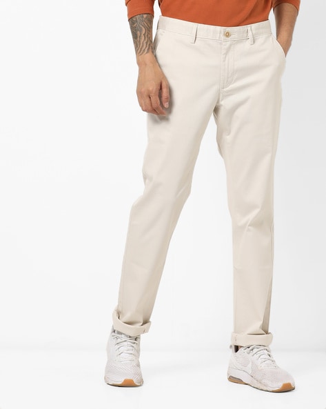 Buy BASICS TAPERED FIT ROSIN OLIVE STRETCH TROUSERS for Men Online -  22BTR48702