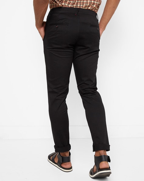 Buy Outer Black Slim Fit Cotton Chino Pants for Men Online at Bewakoof