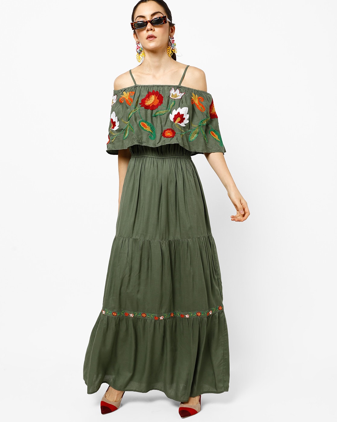 dark green dress maxi