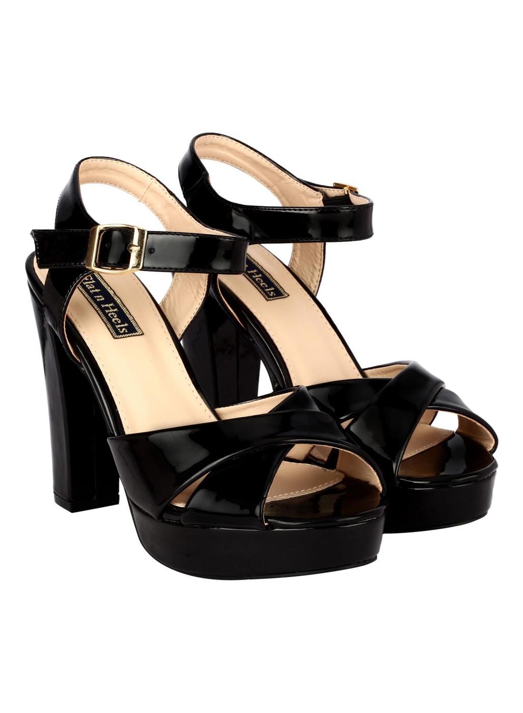 Buy Black Heeled Sandals for Women by 