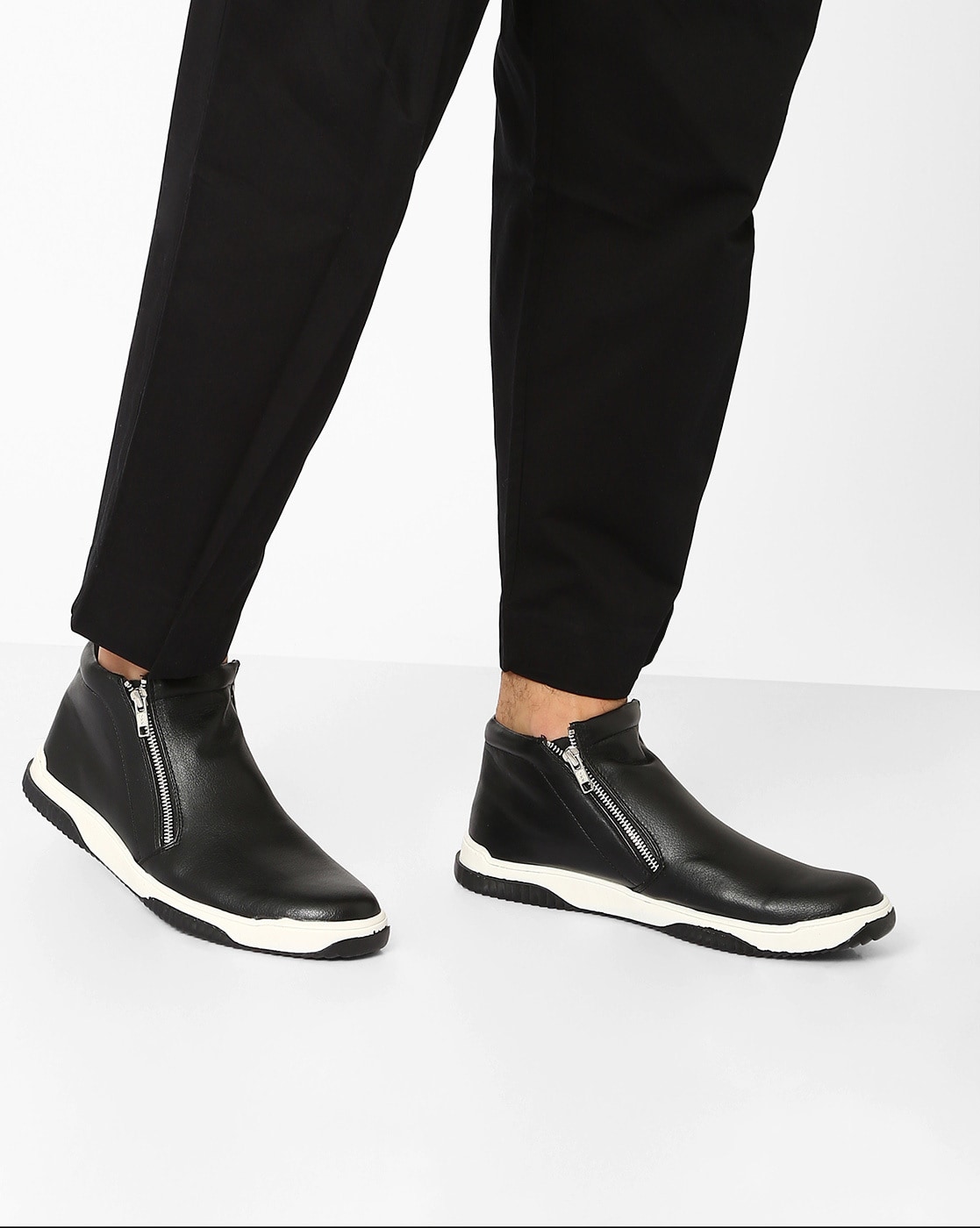 Mens black store zip trainers