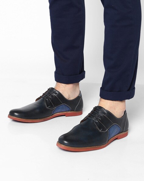 navy derby shoes