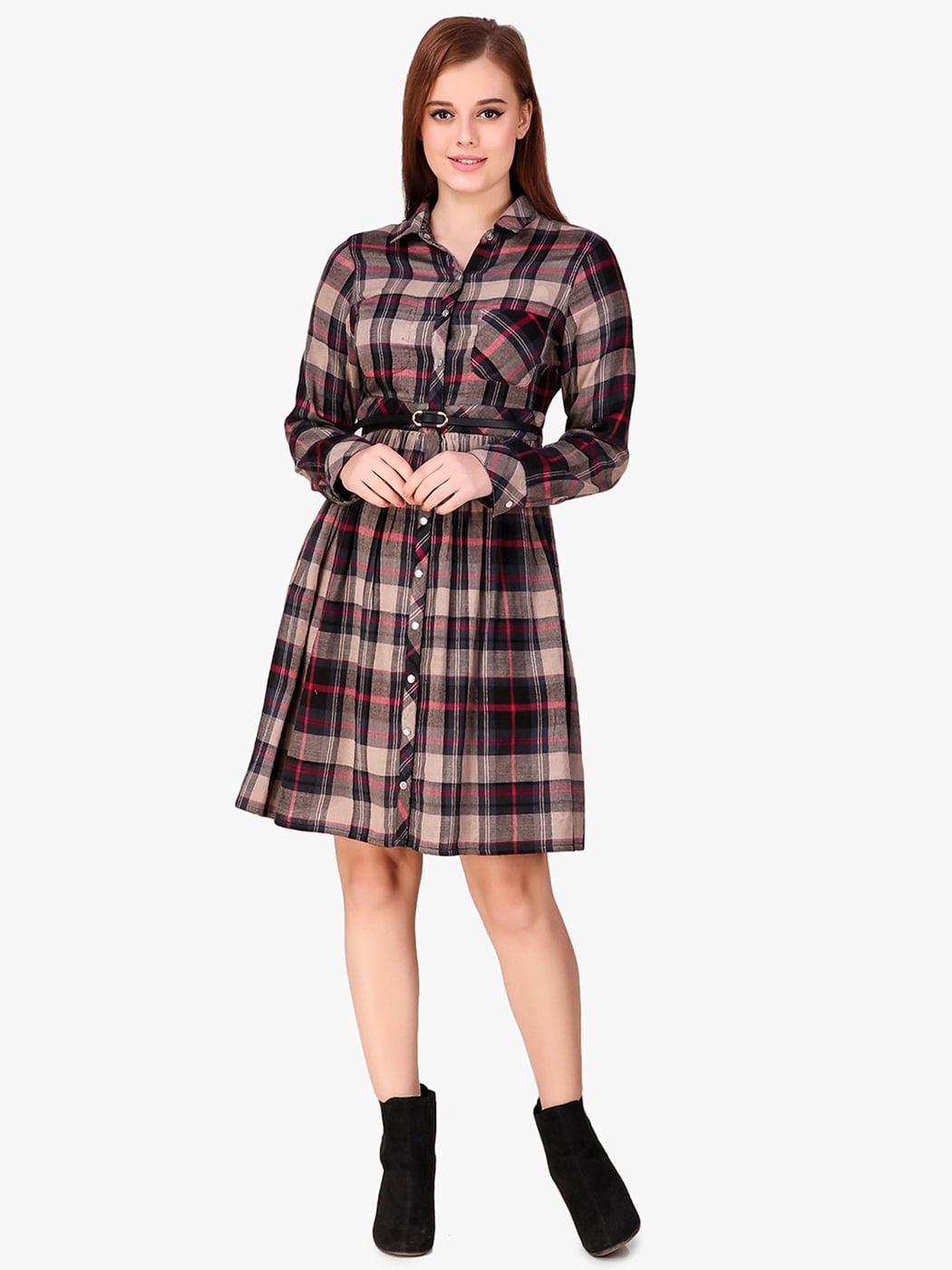 checked shirt dresses