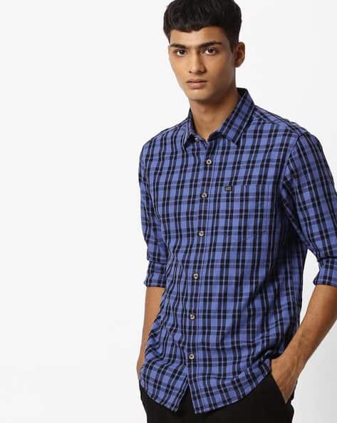 Checked Slim Fit Shirt With Patch Pocket By The Indian Garage Co ( Purple )