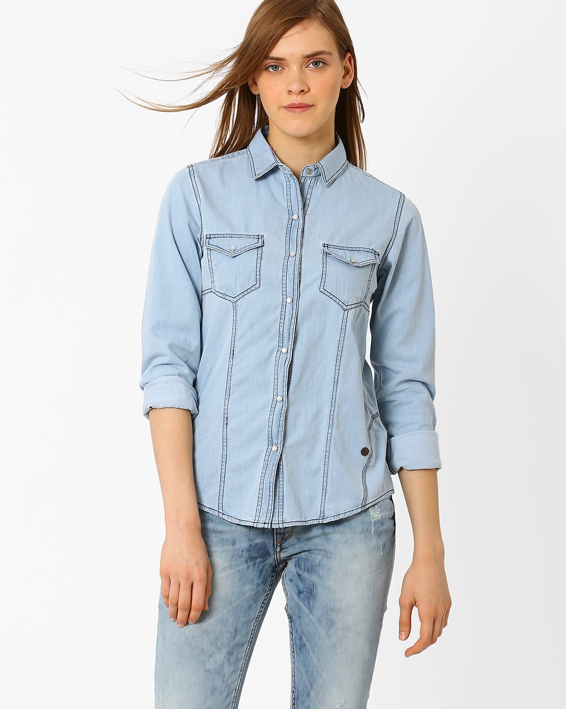 Women's L.L. Bean Heritage Washed Denim Shirt, Long-Sleeve | Shirts &  Button-Downs at L.L.Bean