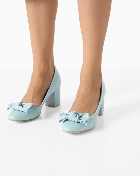 Light blue heels sales with bow