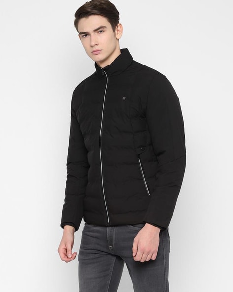 Buy Men Black Solid Full Sleeves Leisure Sport Jacket Online - 435588 | Allen  Solly