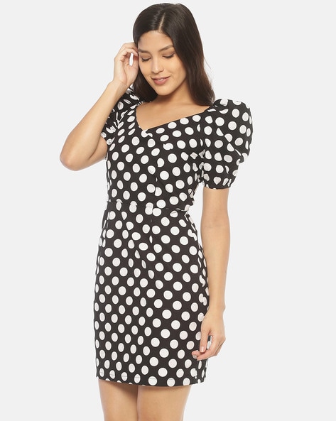 spotty bodycon dress