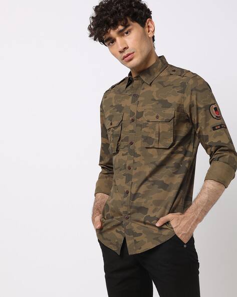 Buy Khaki Shirts for Men by DNMX Online 